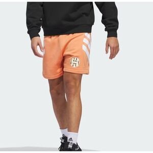 Adidas James Harden Sweat Shorts Basketball Mens L 5" Hazy‎ Copper IU2801 $60